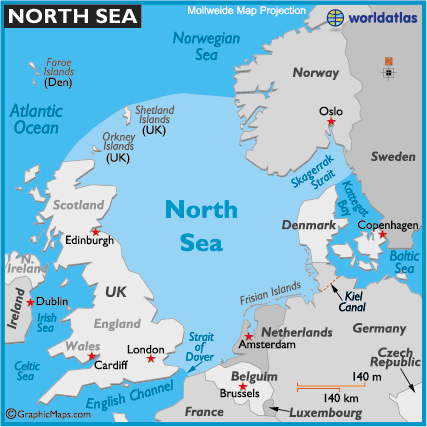 World Map Of North Sea