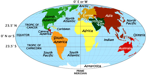 World Map Equator