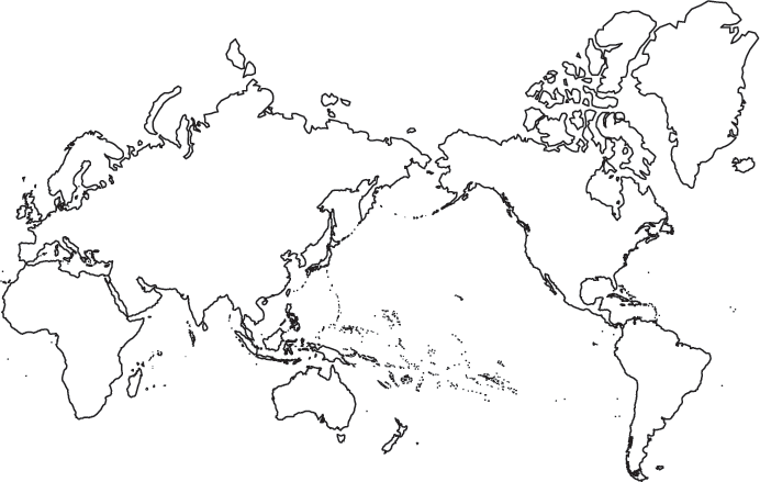 World Map Pacific Centered