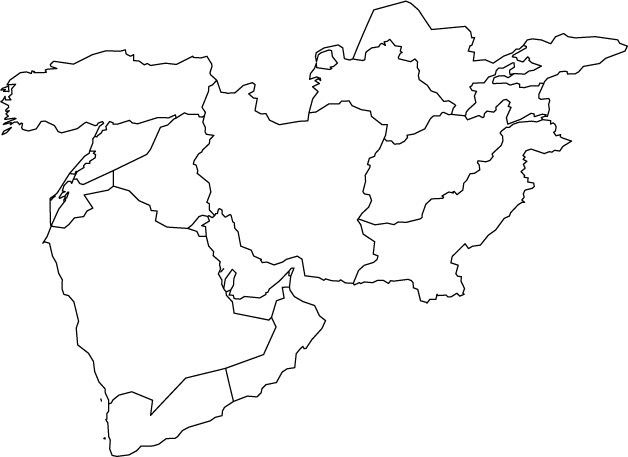 Blank Xpeditions outline maps of Africa or Asia middle east blank map