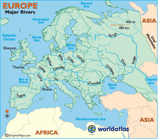 Map Of Europes Rivers