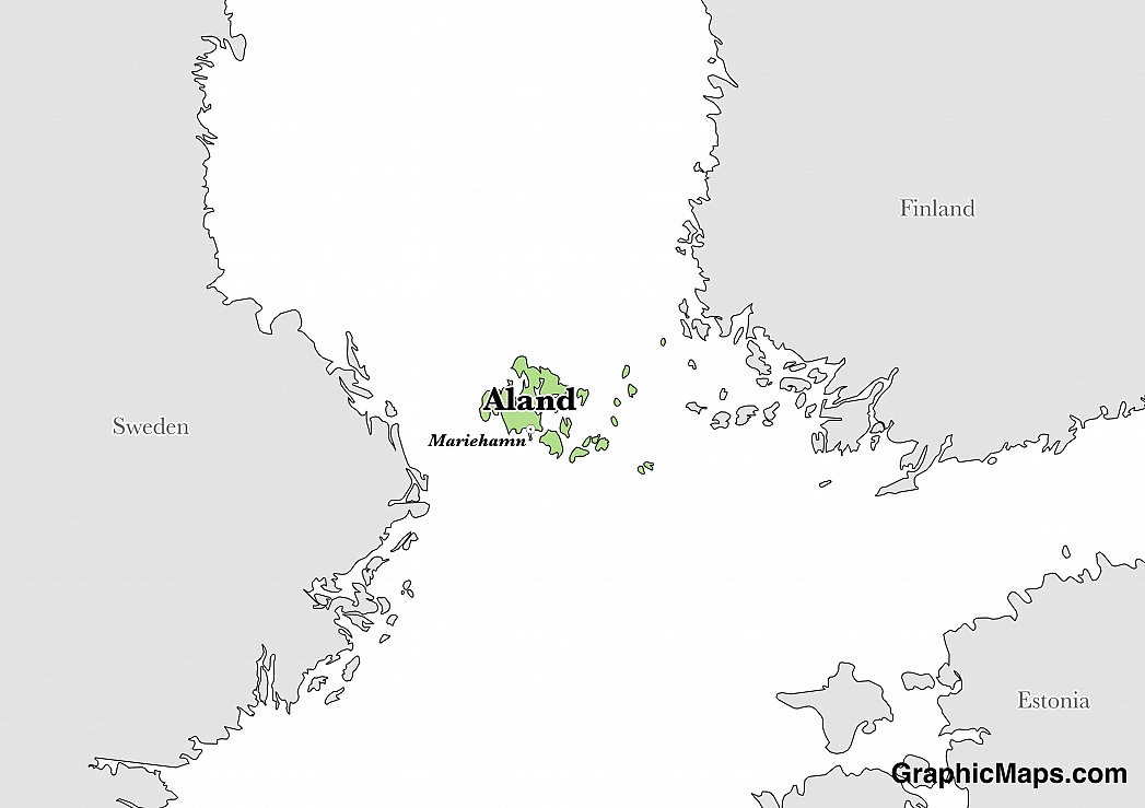 Map showing the location of Aland Islands