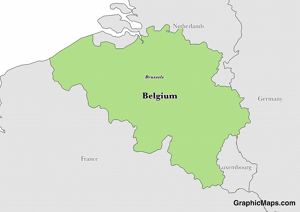 Map showing the location of Belgium