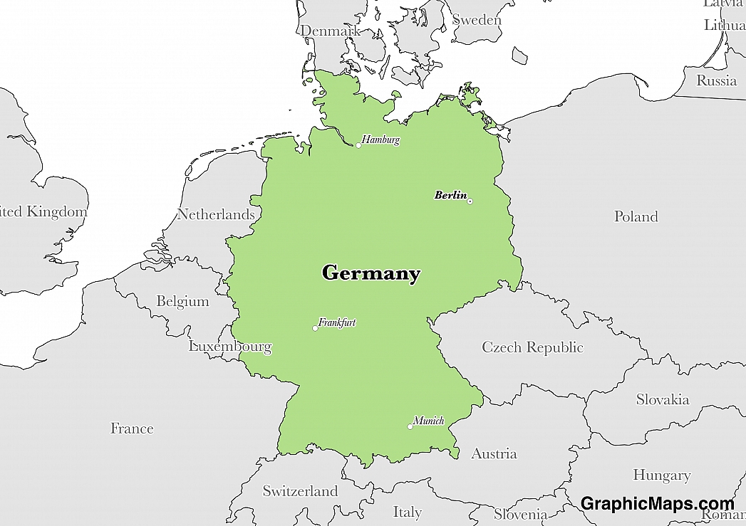 Map showing the location of Germany