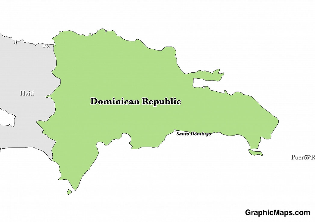 Map showing the location of Dominican Republic