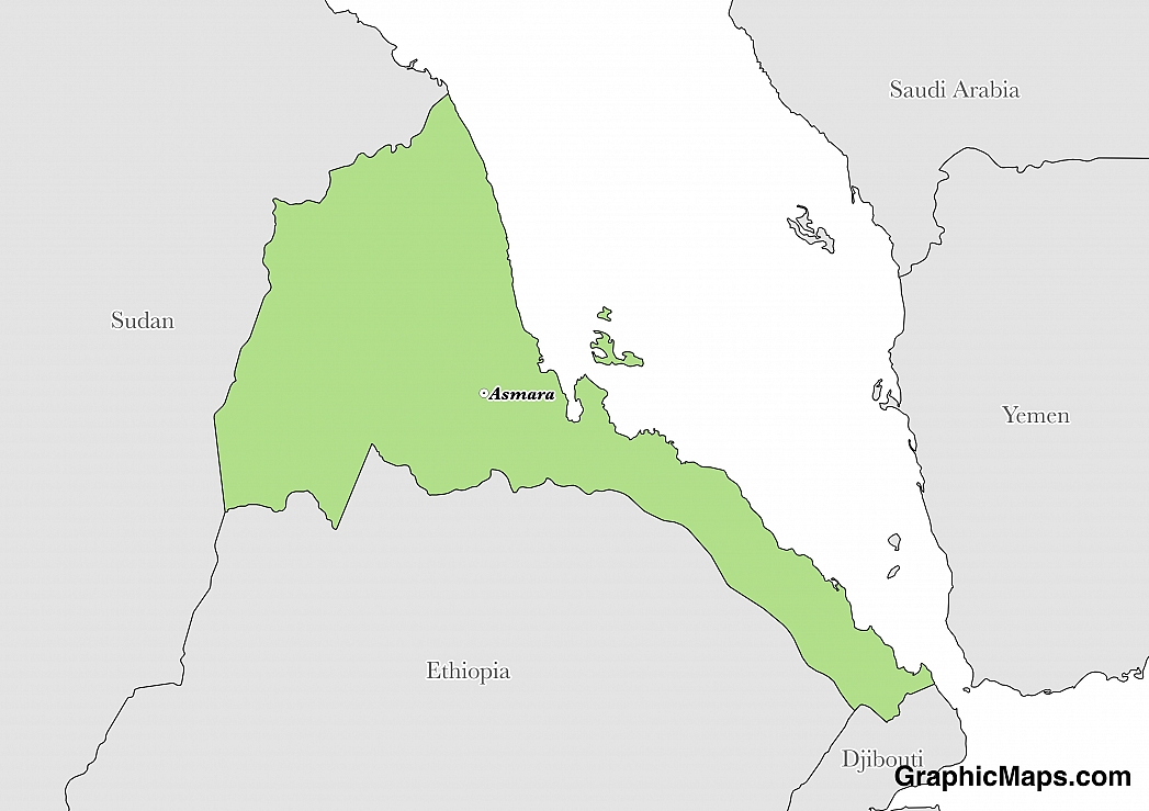 Map showing the location of Eritrea
