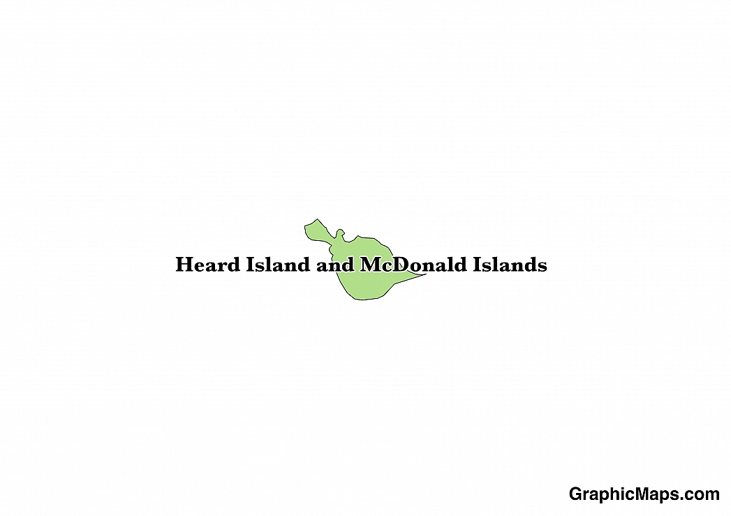 Map showing the location of Heard Island and McDonald Islands