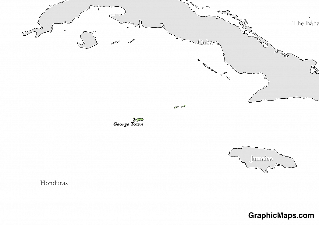 Map showing the location of Cayman Islands