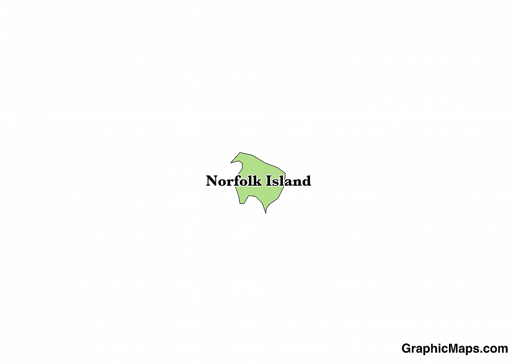 Map showing the location of Norfolk Island