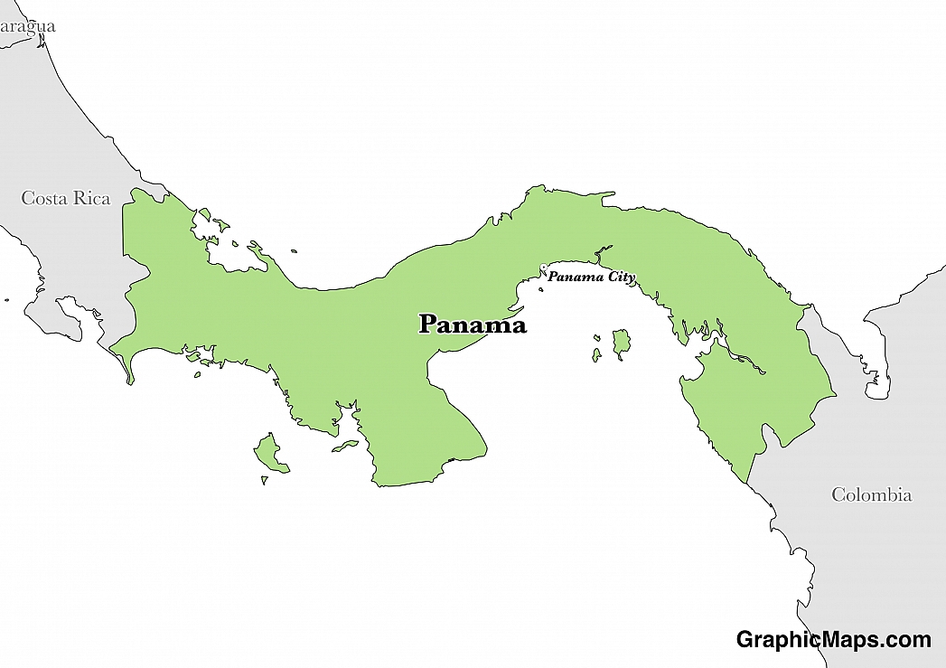 Map showing the location of Panama