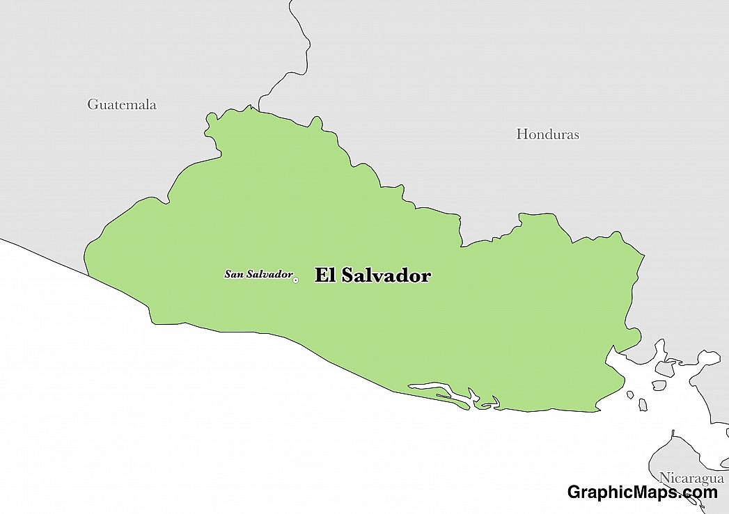 Map showing the location of El Salvador