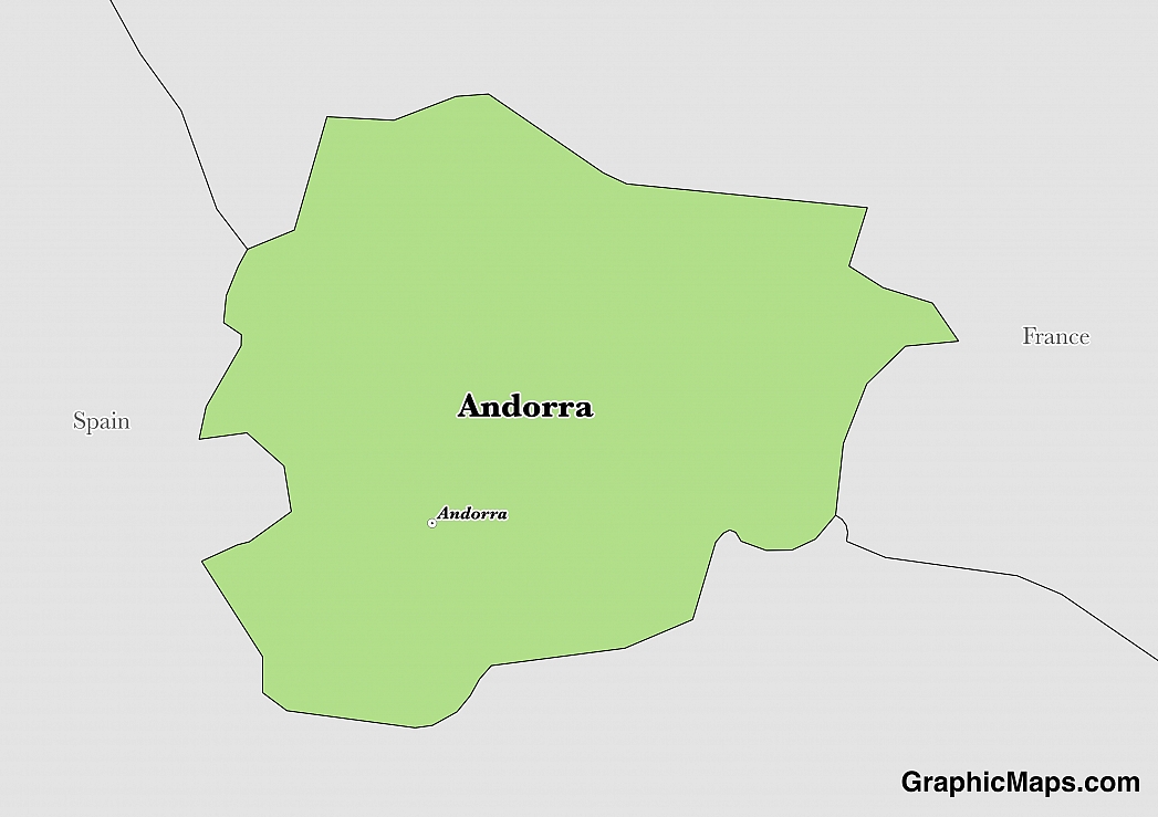 Map showing the location of Andorra