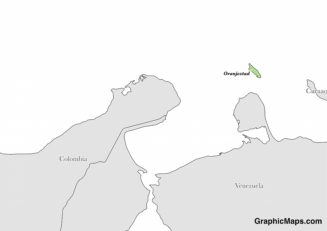 Map showing the location of Aruba