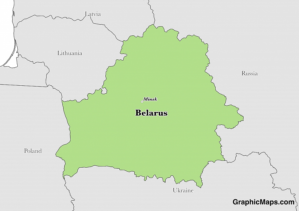 Map showing the location of Belarus