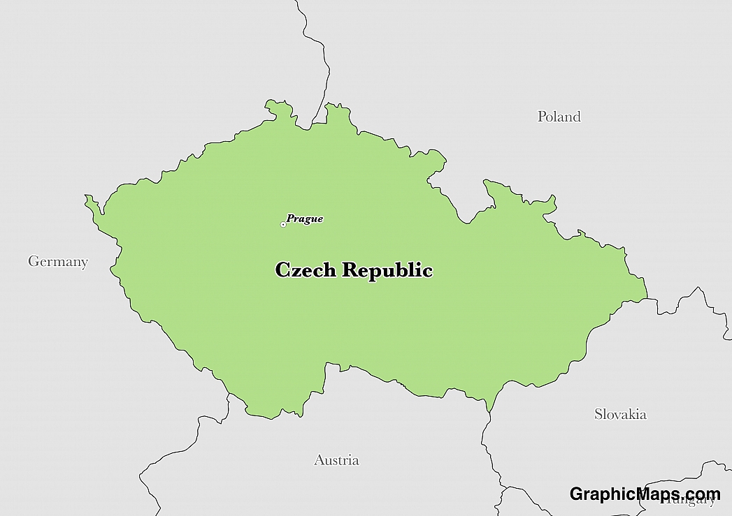 Map showing the location of Czech Republic