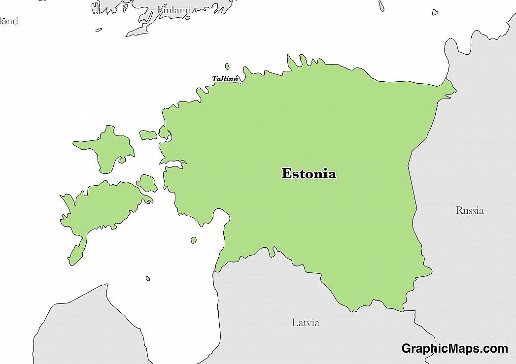 Map showing the location of Estonia