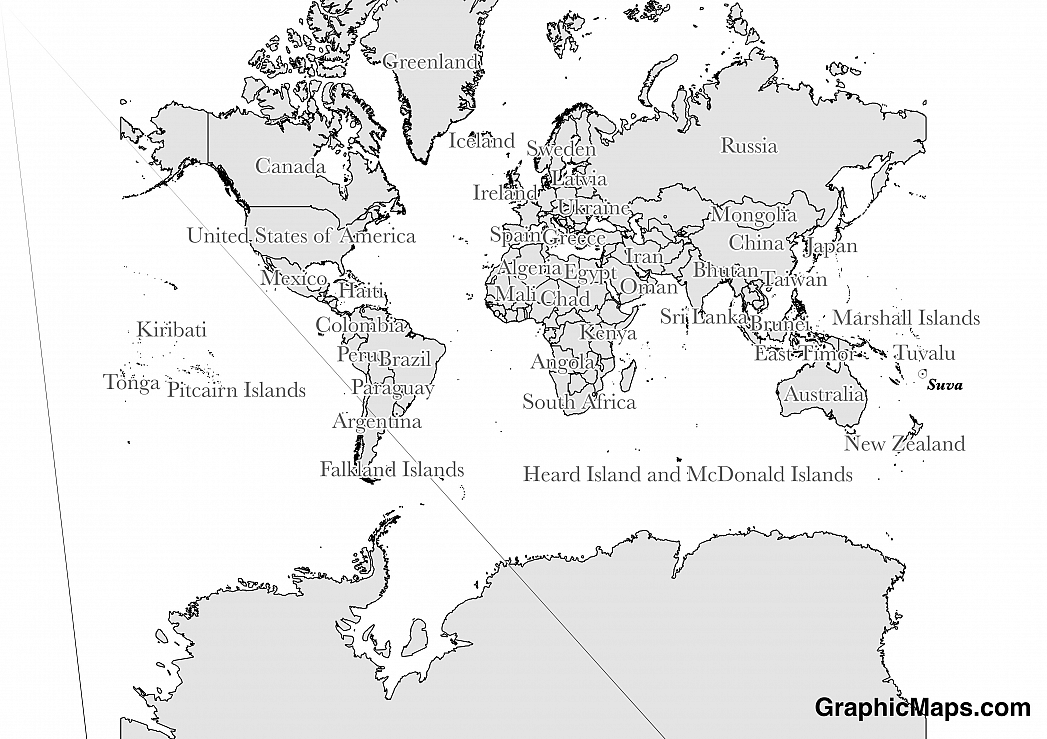 Map showing the location of Fiji