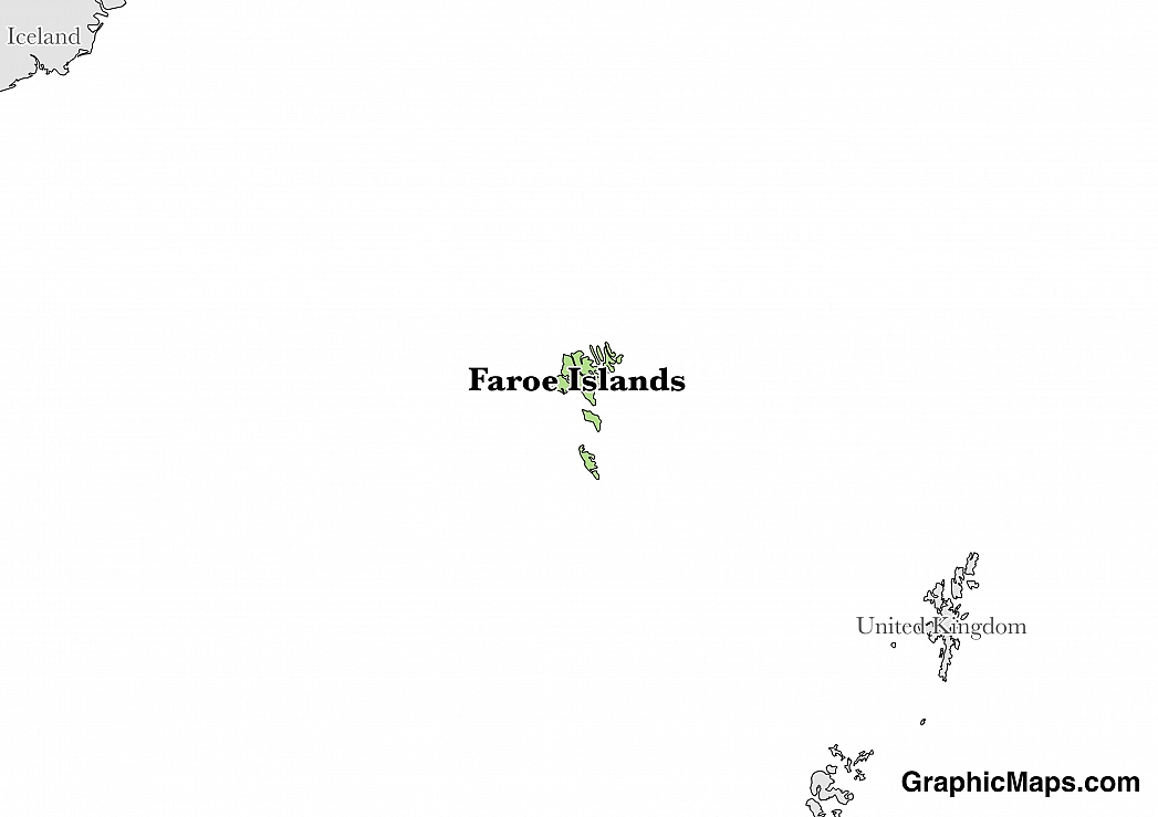 Map showing the location of Faroe Islands