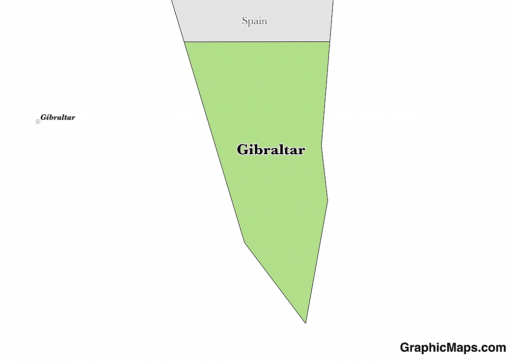 Map showing the location of Gibraltar