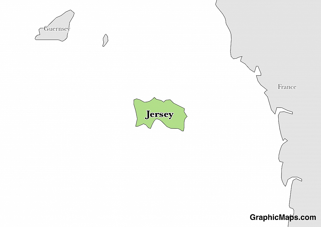 Map showing the location of Jersey