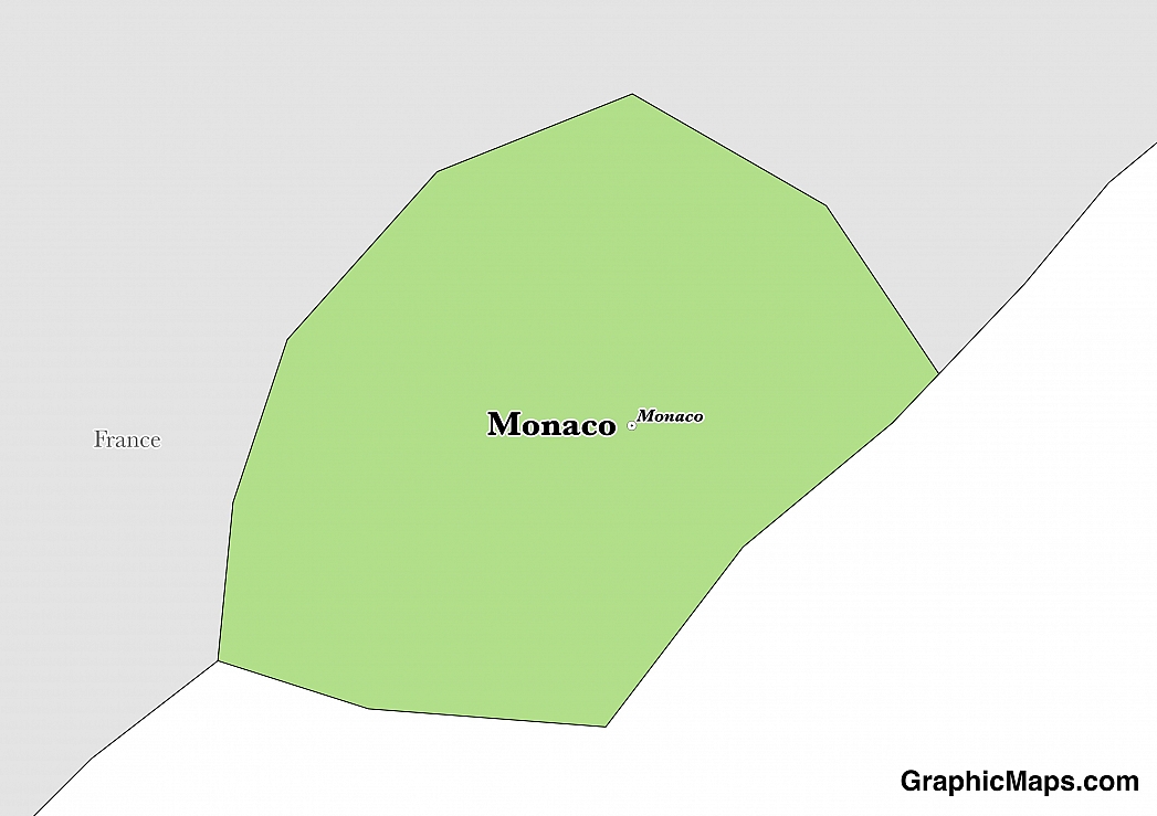 Map showing the location of Monaco