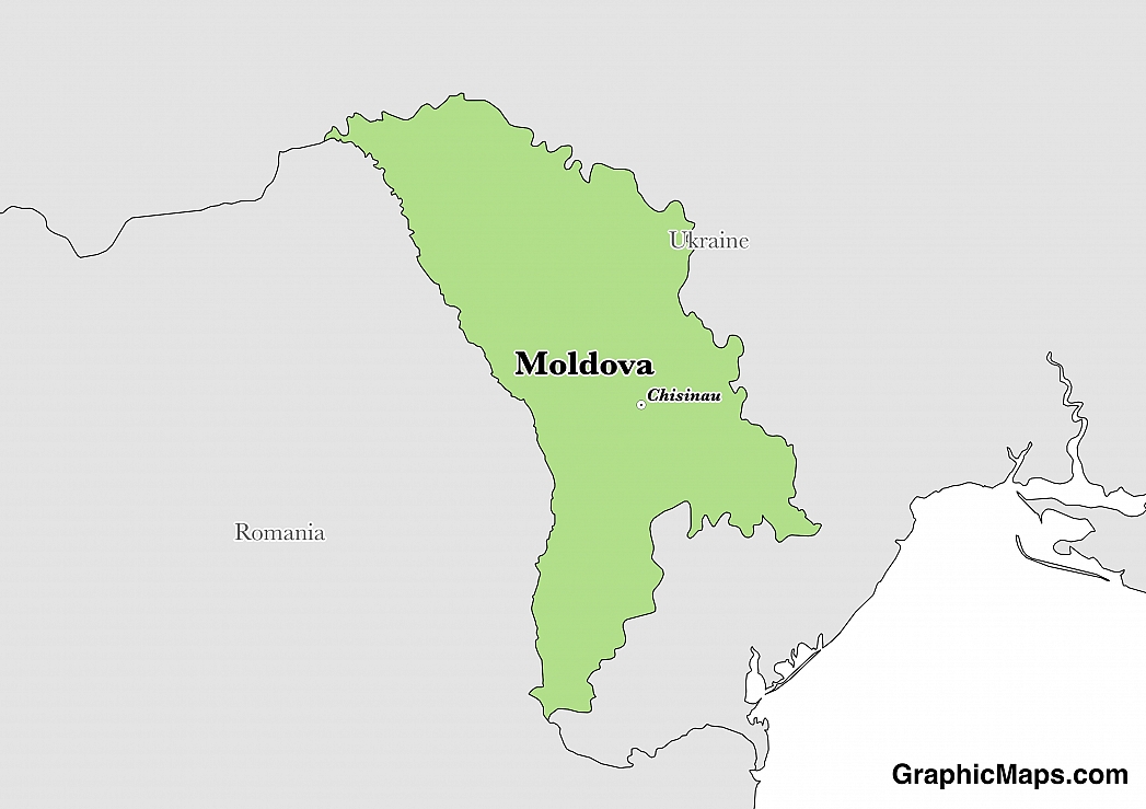 Map showing the location of Moldova