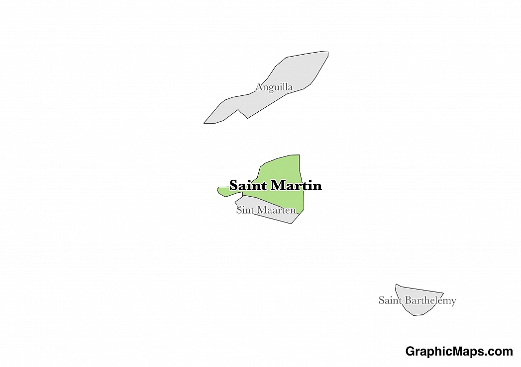 Map showing the location of Saint Martin