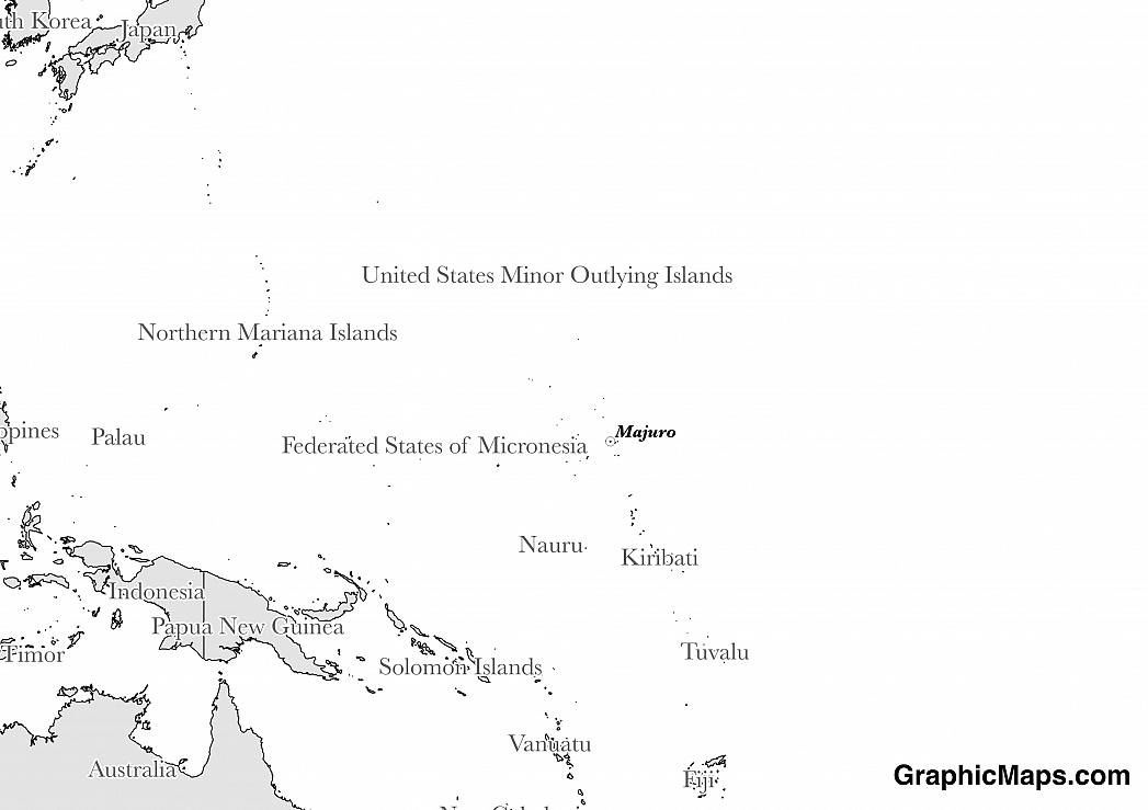 Map showing the location of Marshall Islands
