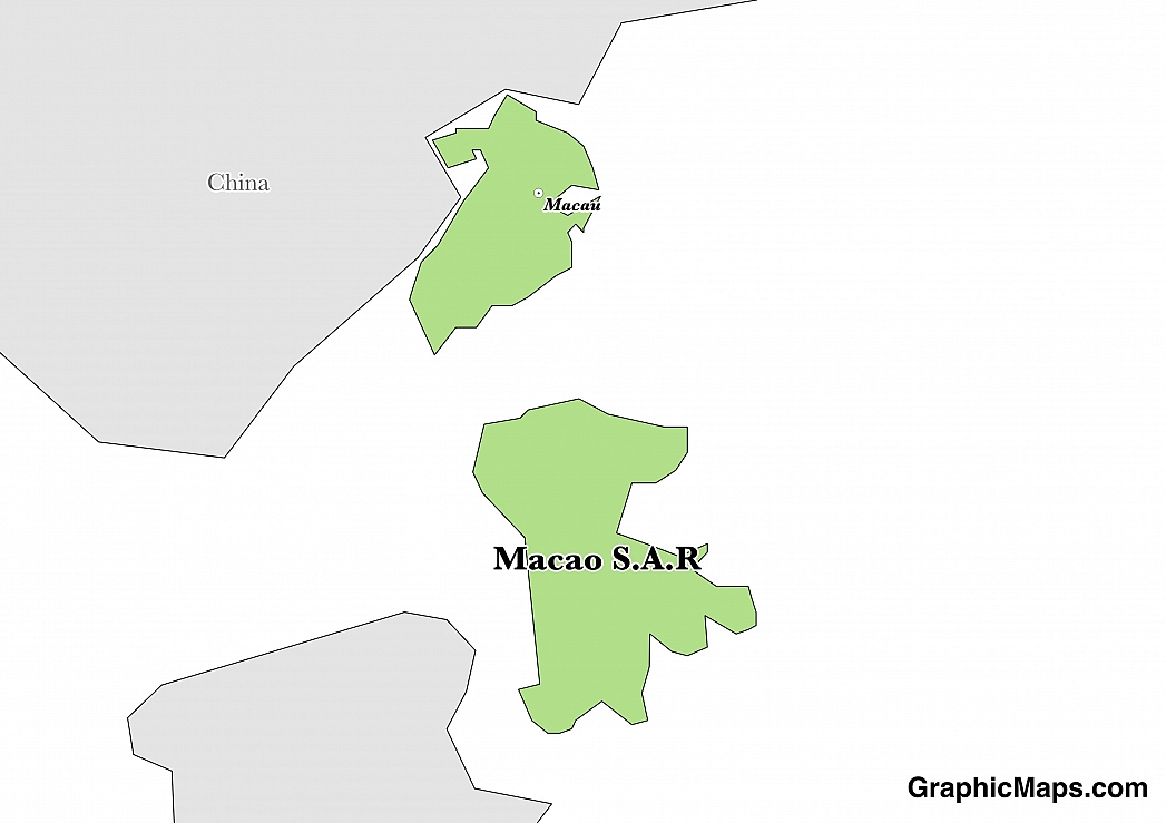 Map showing the location of Macao