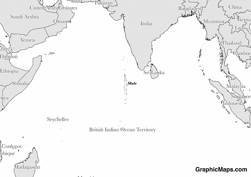 Map showing the location of Maldives