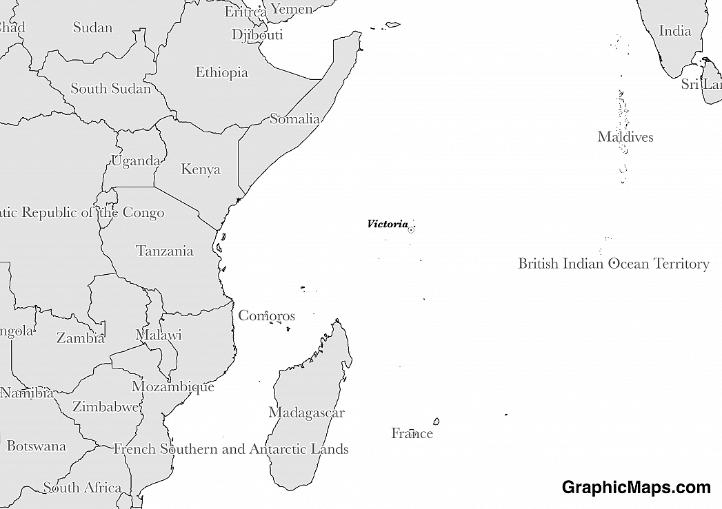 Map showing the location of Seychelles