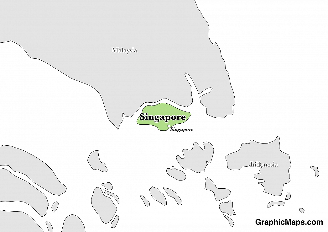 Map showing the location of Singapore
