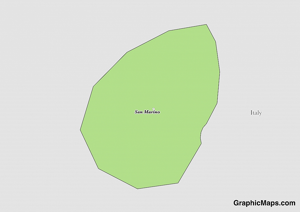 Map showing the location of San Marino