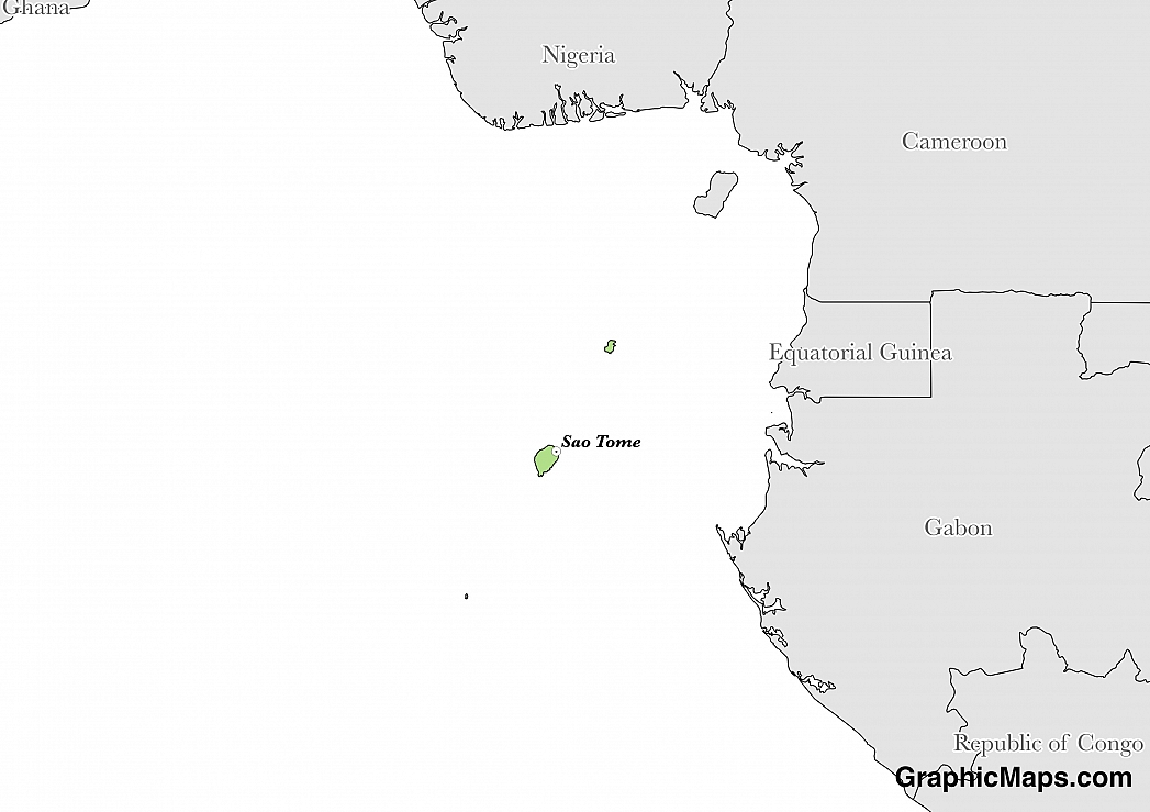 Map showing the location of Sao Tome and Principe