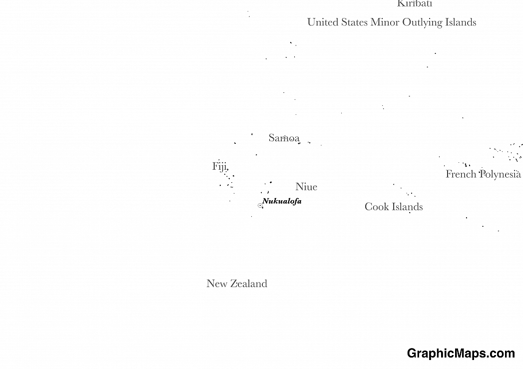 Map showing the location of Tonga