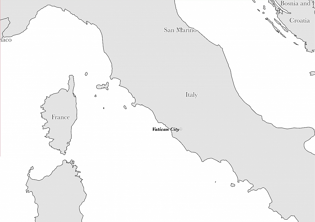 Map showing the location of Vatican